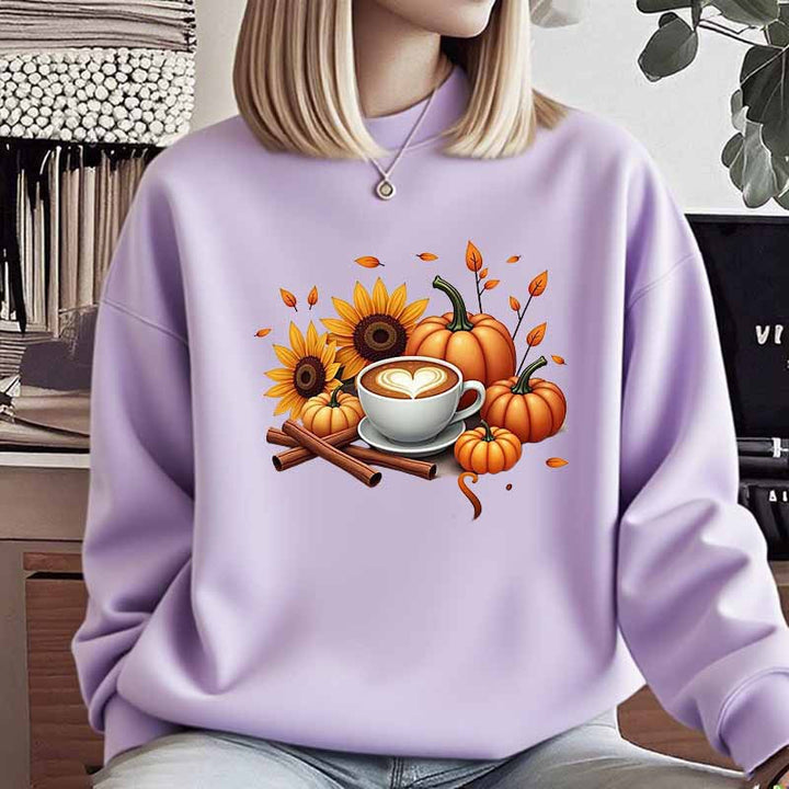 Sweatshirt pour femmes avec motif automnal et impression spéciale