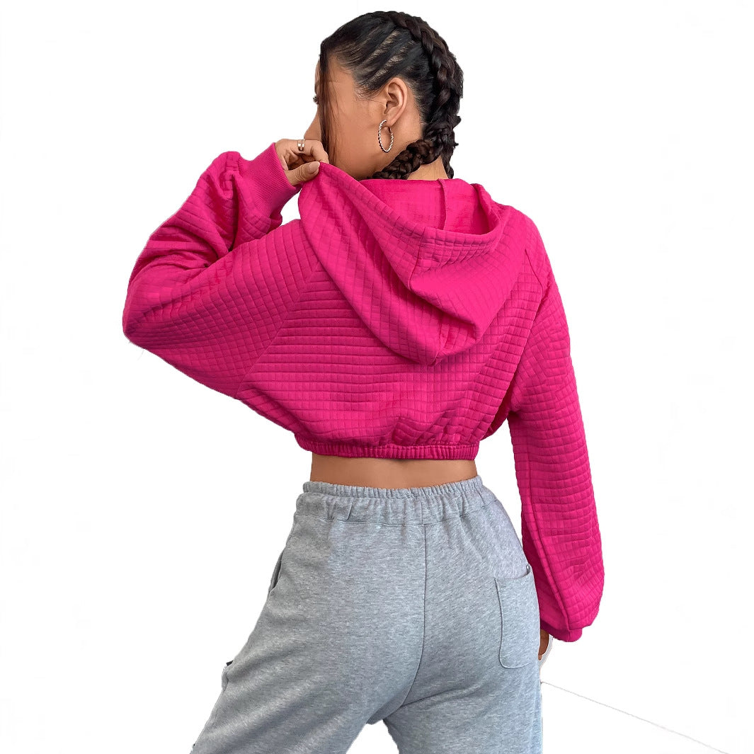 Hoodie cropped pour femmes avec design structuré