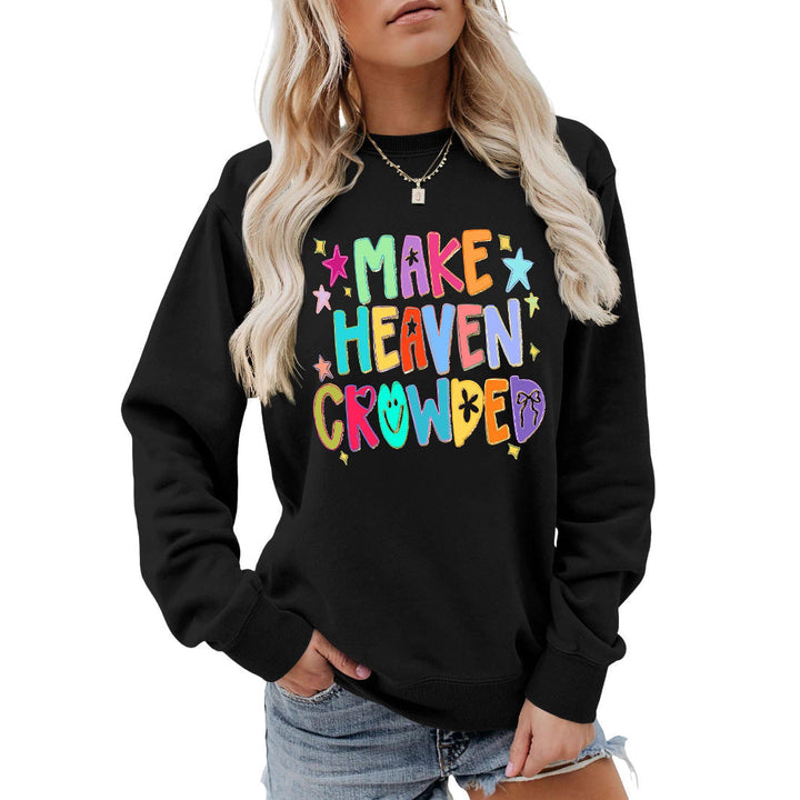 Sweatshirt pour femmes avec motif coloré et inscription ludique