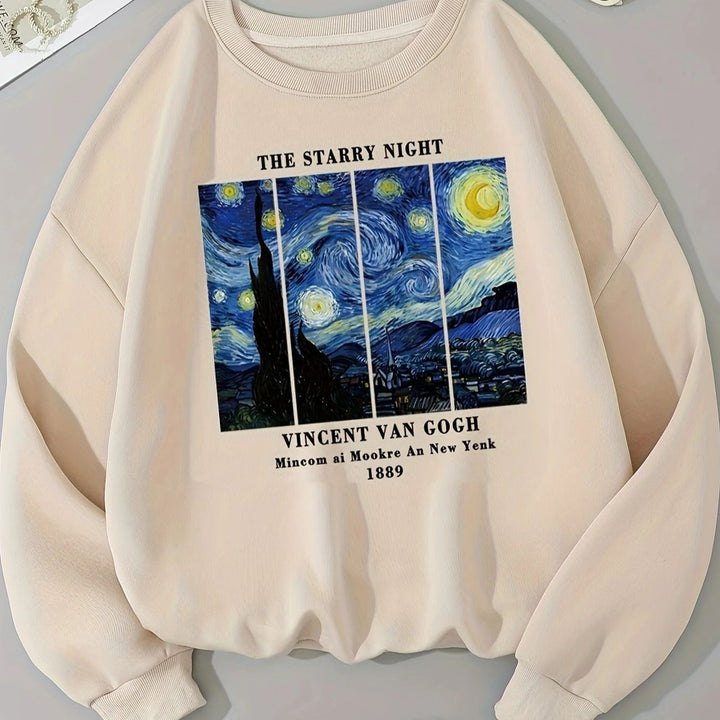 Sweatshirt pour femmes avec motif artistique de Van Gogh et impression moderne