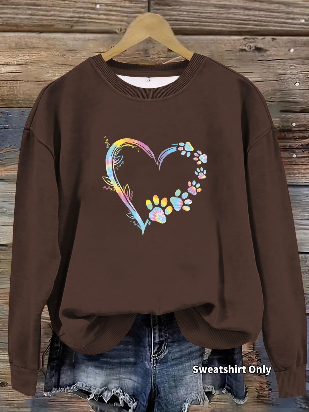 Sweat-shirt pour femmes avec design de cœur floral et coupe confortable