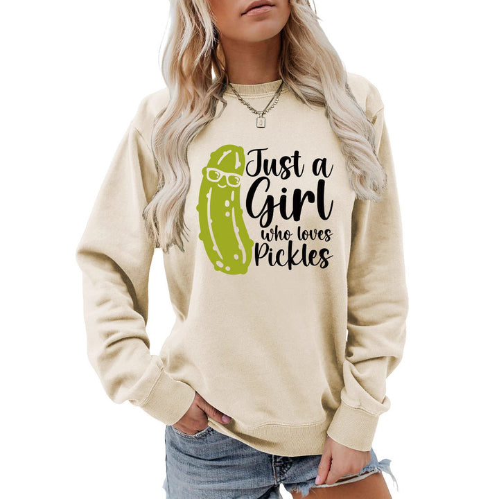 Sweatshirt pour femmes avec un motif de concombre humoristique et une coupe décontractée