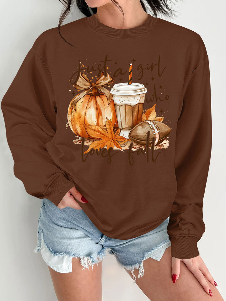 Sweat-shirt pour femmes avec motif automnal et impression inspirante