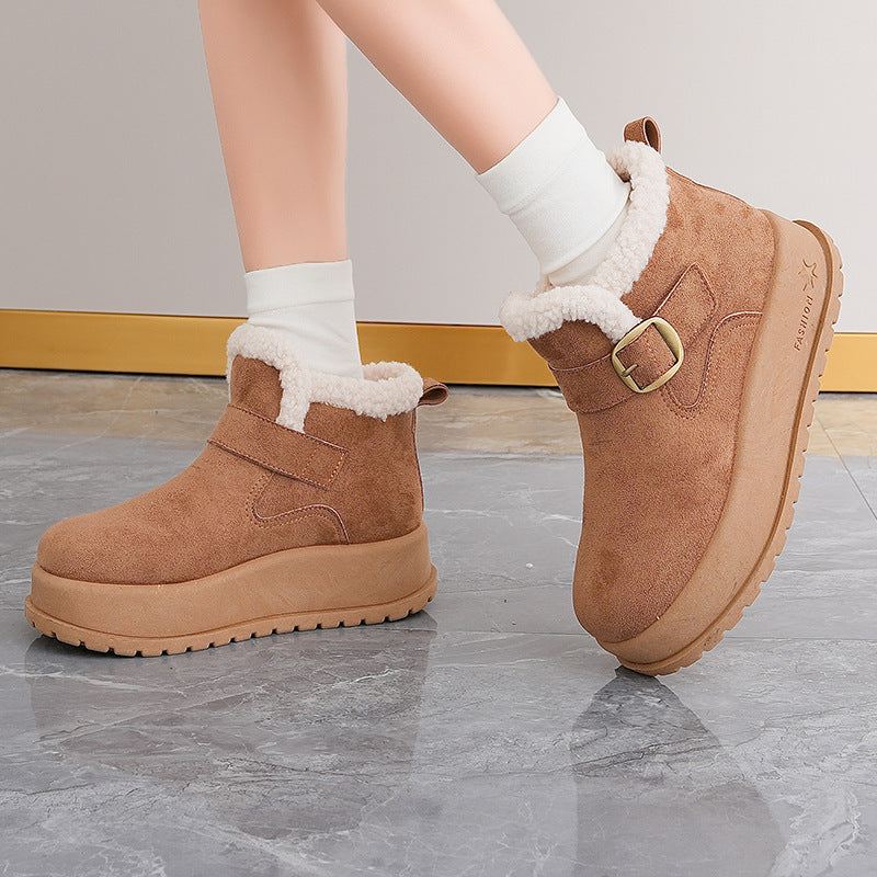 Bottes d'hiver pour femmes avec doublure intérieure en polaire de haute qualité et boucle à la mode