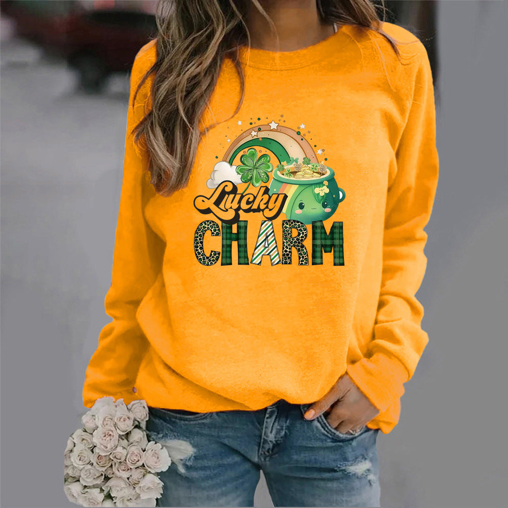 Sweatshirt pour femmes avec motif de chance créatif