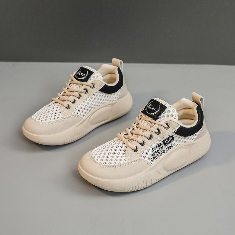 Baskets respirantes pour femmes avec design en maille à la mode et semelle amortissante