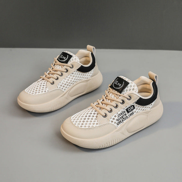 Baskets respirantes pour femmes avec design en maille à la mode et semelle amortissante