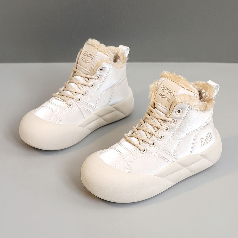 Bottes d'hiver à la mode pour femmes avec doublure chaude et semelle antidérapante