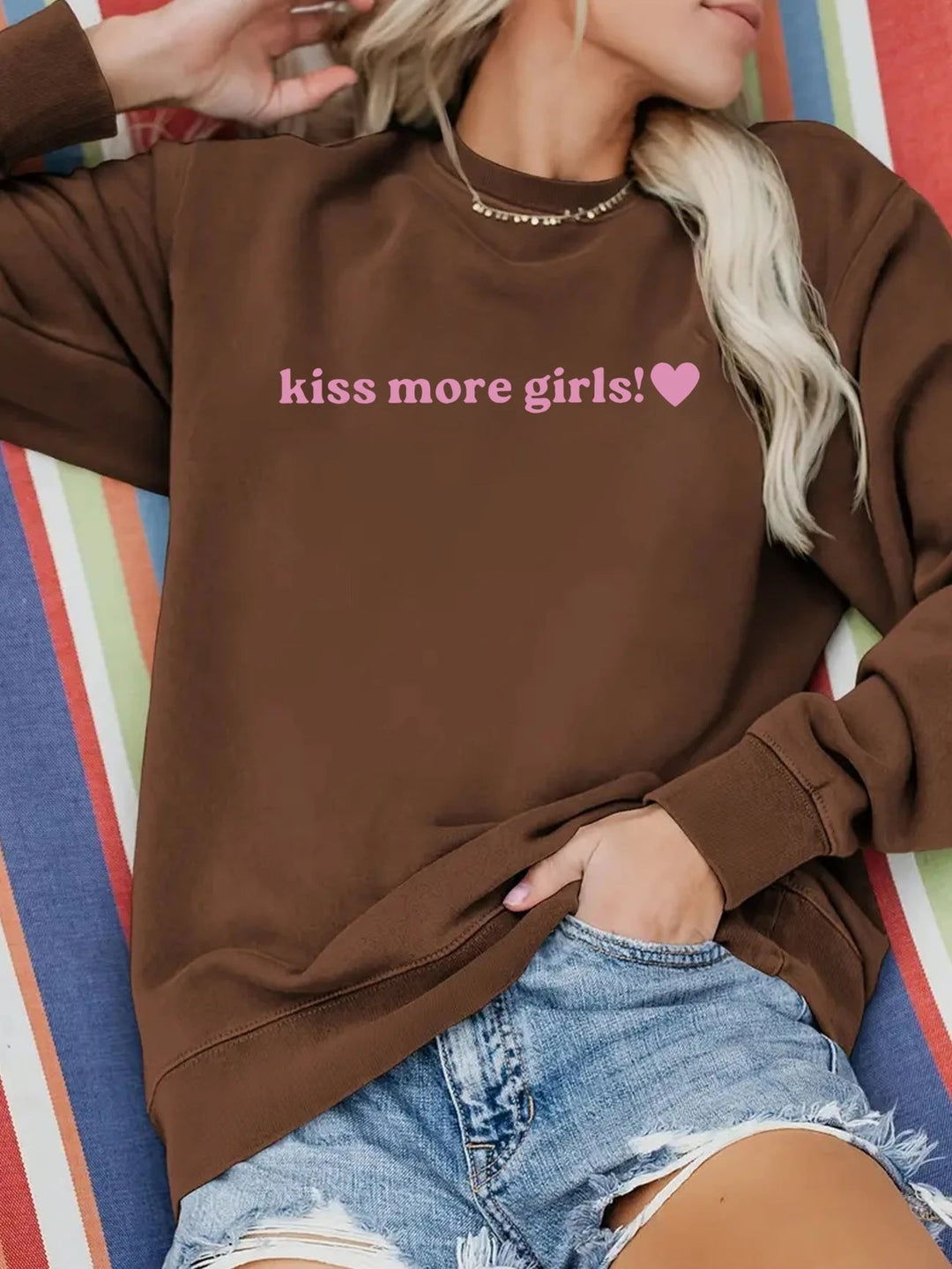 Sweat-shirt pour femmes avec inscription inspirante et coupe décontractée