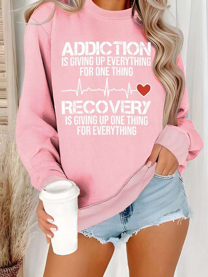 Sweatshirt pour femmes avec impression inspirante et coupe décontractée