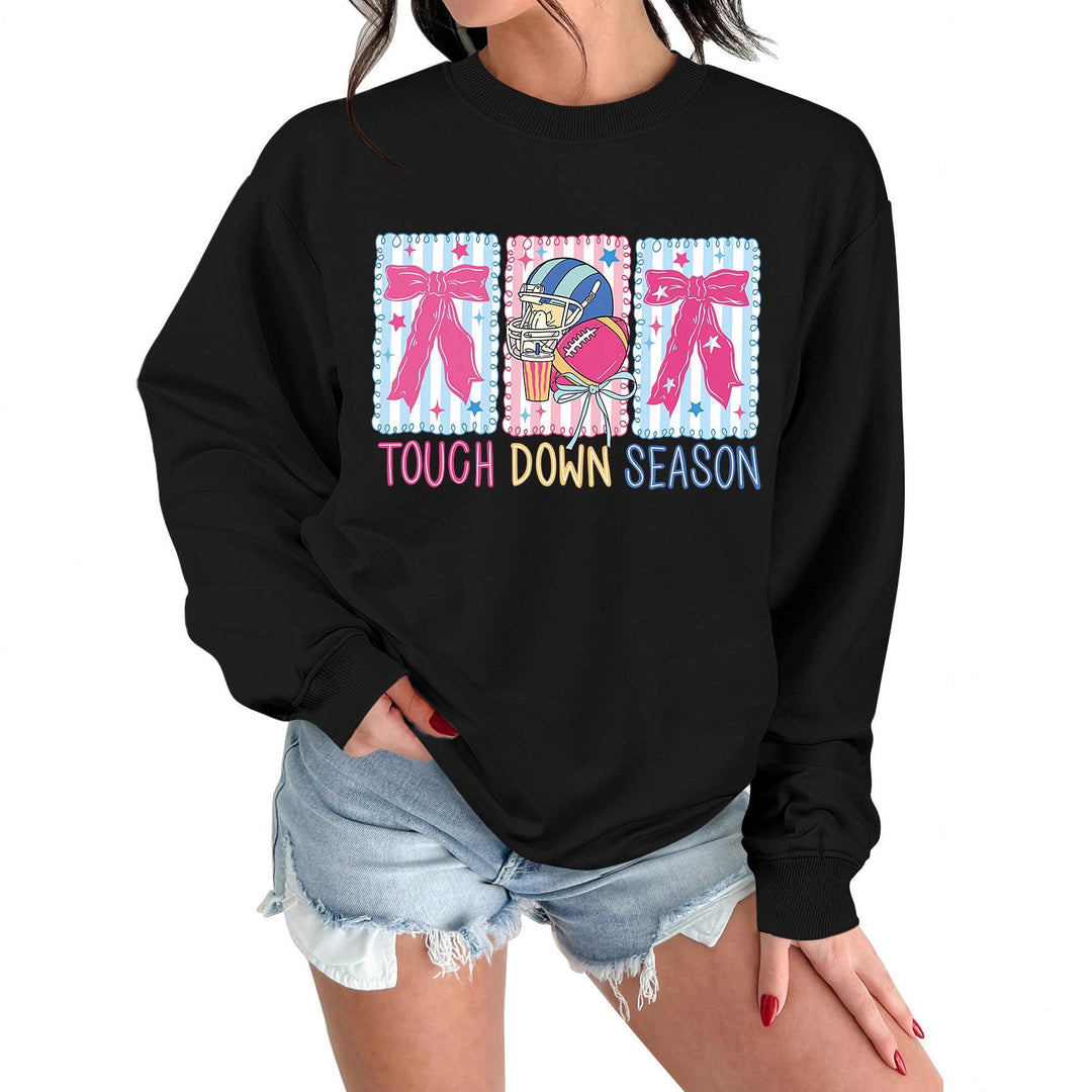 Sweat-shirt pour femmes avec motif football créatif et coupe décontractée