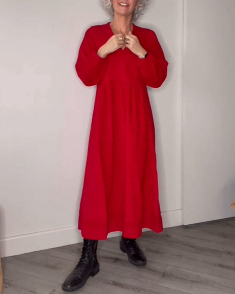 Teresa - Robe maxi longue à manches longues et style minimaliste