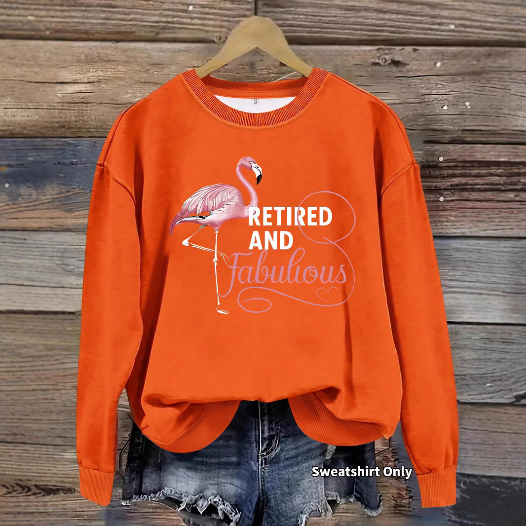 Sweat-shirt pour femmes avec un motif de flamant rose unique et une impression inspirante