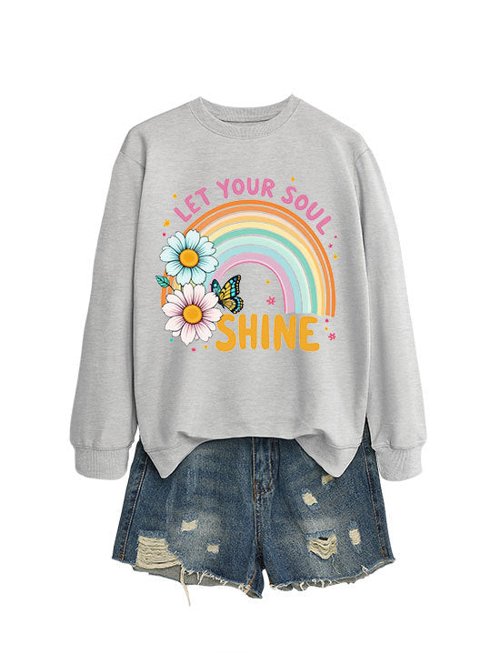 Sweat-shirt pour femmes avec dégradé de couleurs et design graphique floral