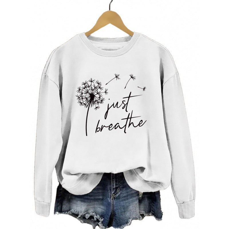Sweat-shirt pour femmes avec un motif de pissenlit inspirant