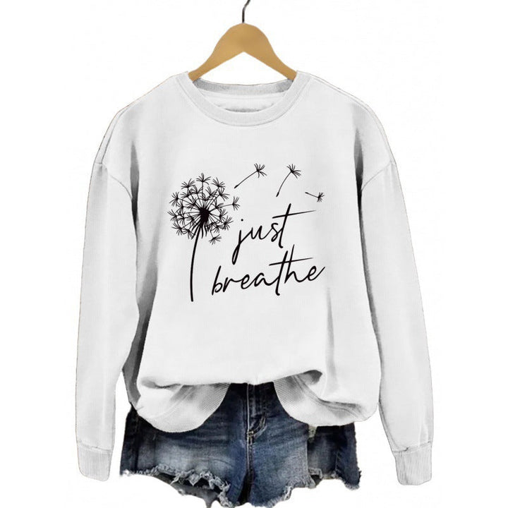 Sweat-shirt pour femmes avec un motif de pissenlit inspirant