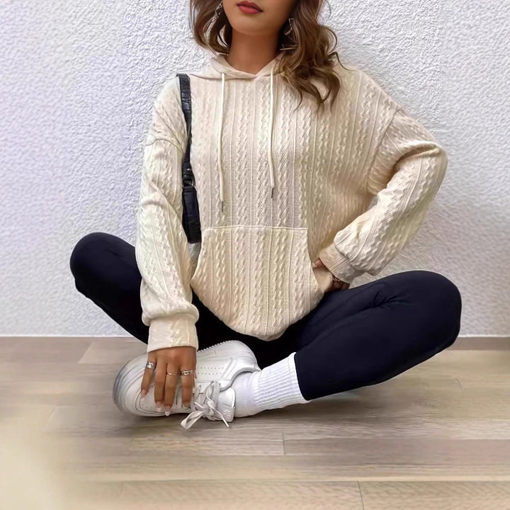Hoodie pour femmes avec design tricoté structuré et coupe confortable