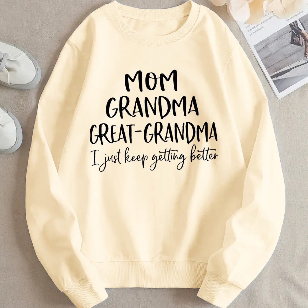 Sweatshirt pour femmes avec impression familiale créative et coupe confortable