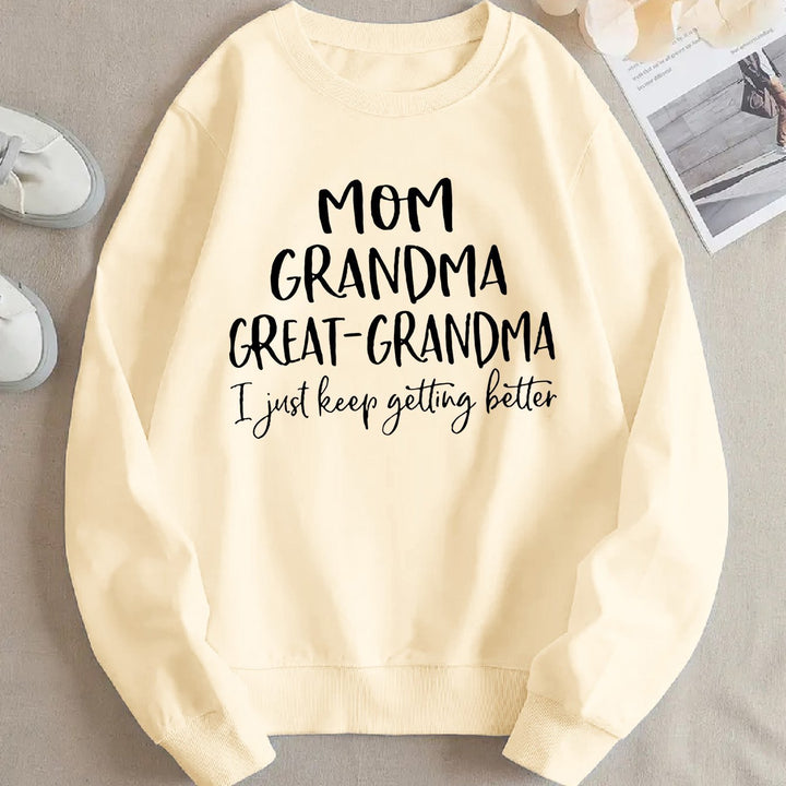 Sweatshirt pour femmes avec impression familiale créative et coupe confortable