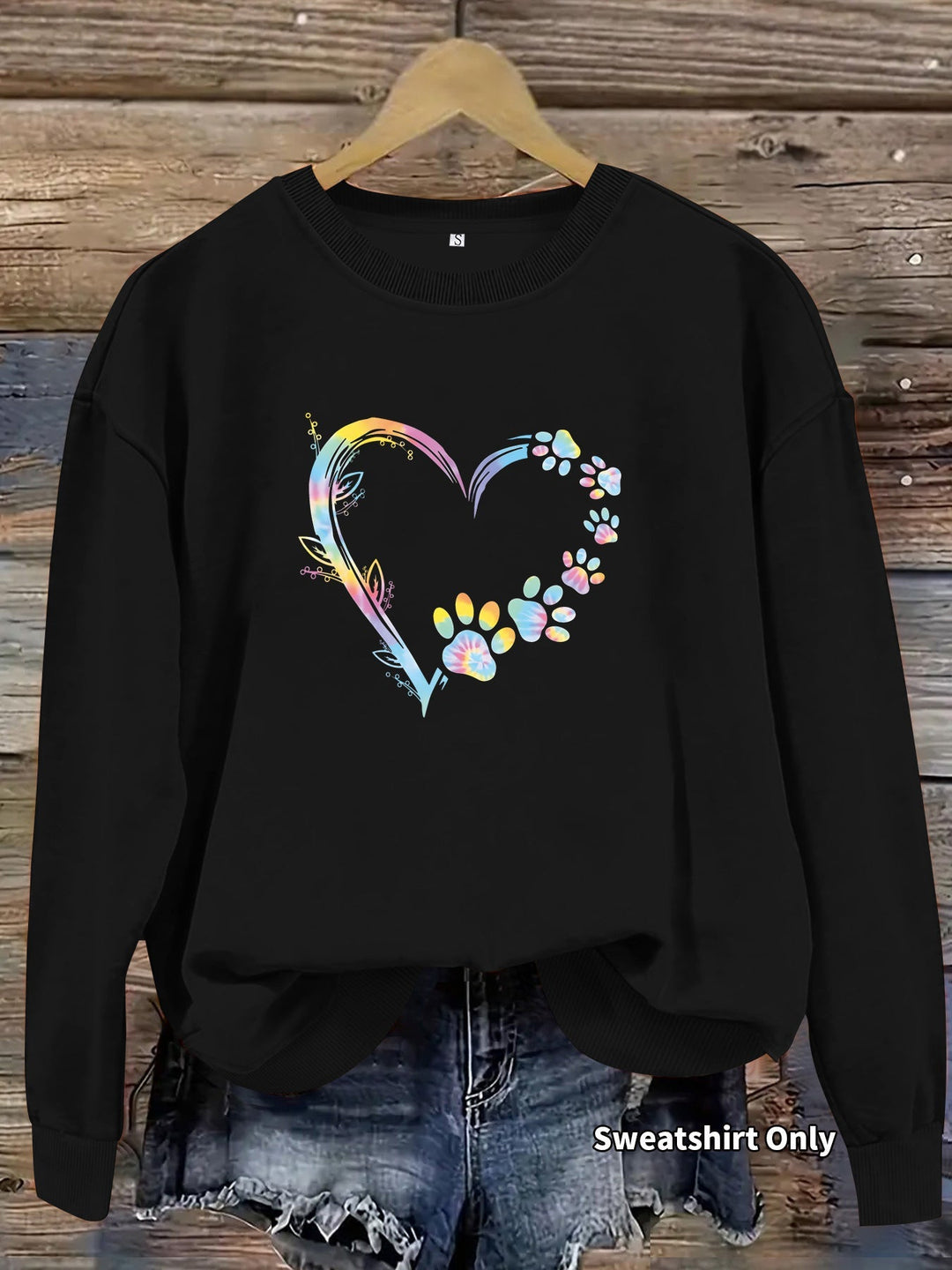Sweat-shirt pour femmes avec design de cœur floral et coupe confortable