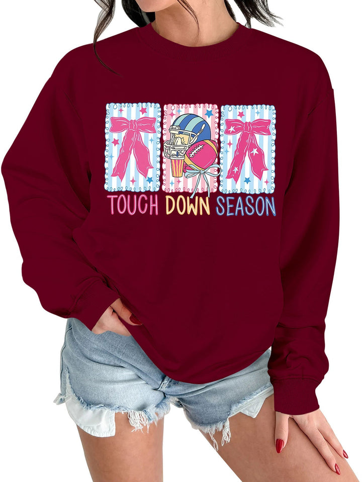 Sweat-shirt pour femmes avec motif football créatif et coupe décontractée