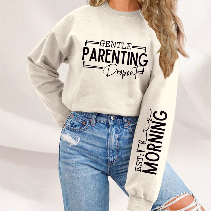 Sweat-shirt pour femmes avec un motif parental unique imprimé et une coupe décontractée