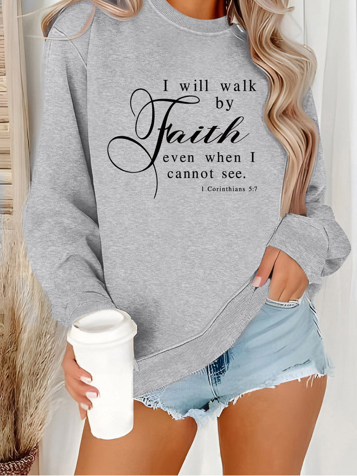 Sweat-shirt pour femmes avec inscription inspirante et matériau doux