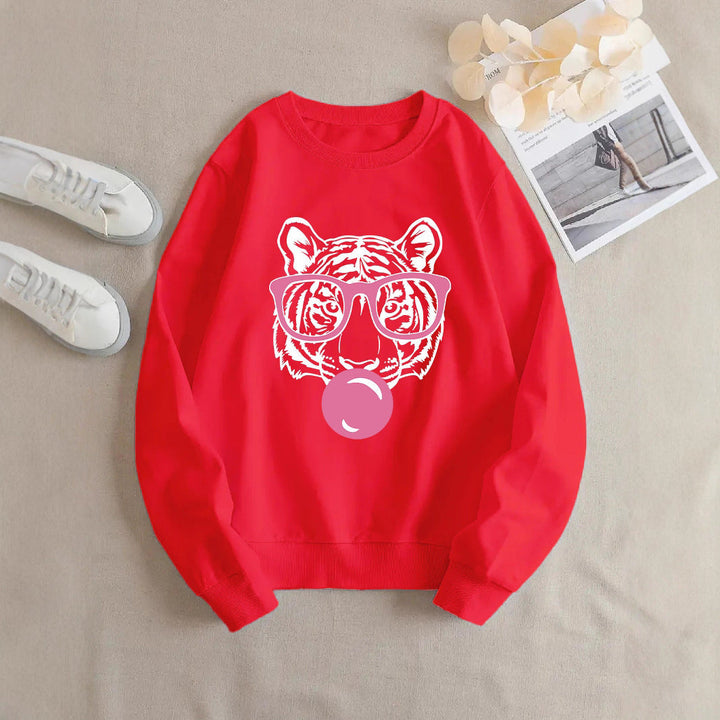 Sweat-shirt pour femmes avec un design créatif de tigre et une coupe décontractée