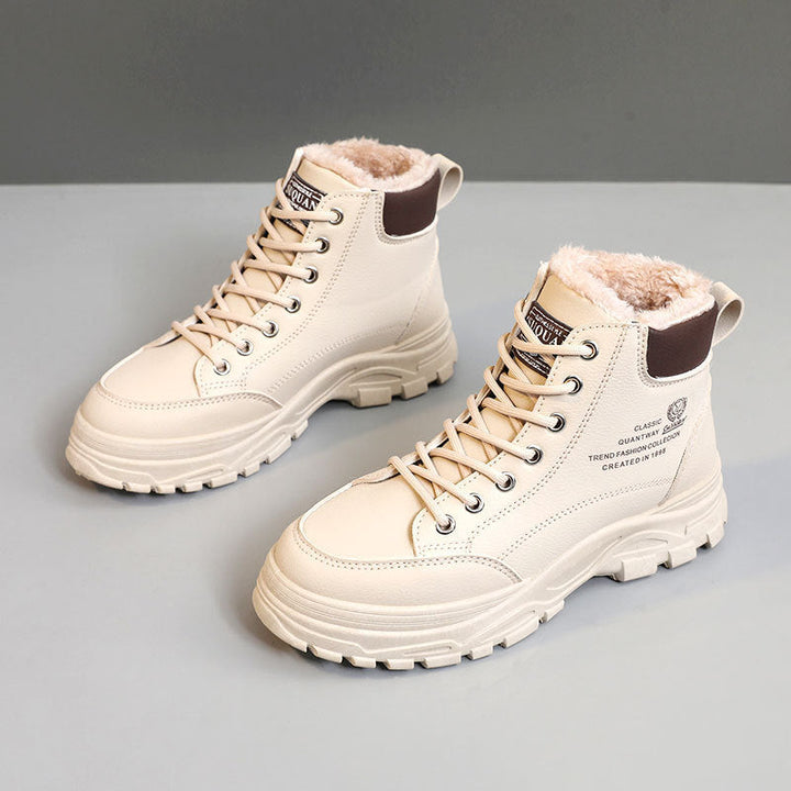 Bottes d'hiver pour femmes avec doublure en polaire douce et semelle robuste