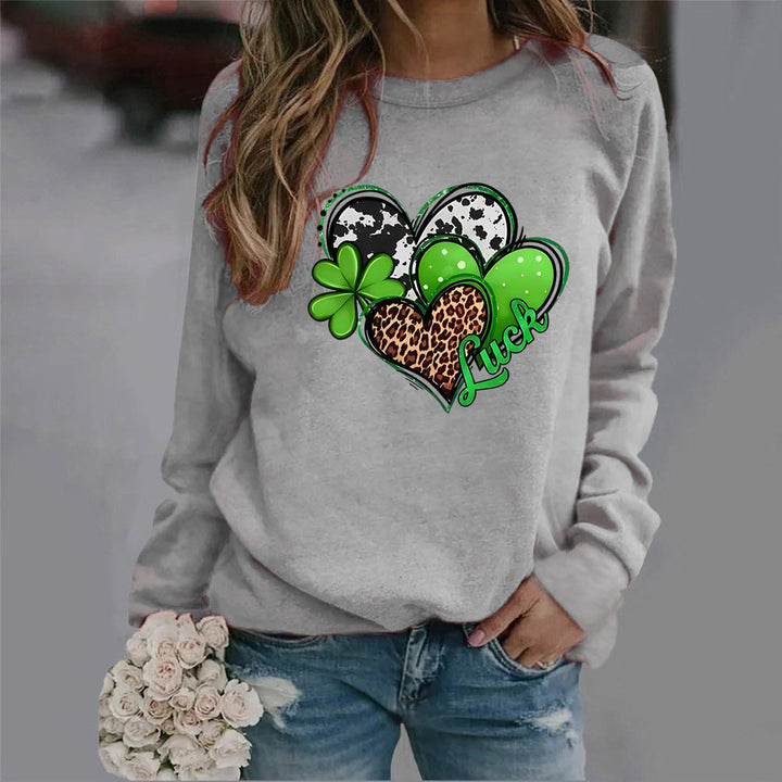 Sweatshirt pour femmes avec un design créatif en forme de cœur et un motif accrocheur