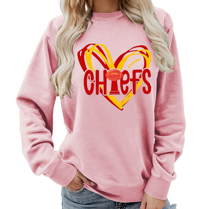 Sweatshirt pour femmes avec motif en cœur et graphiques sportifs créatifs