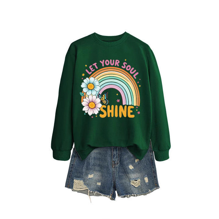 Sweat-shirt pour femmes avec dégradé de couleurs et design graphique floral