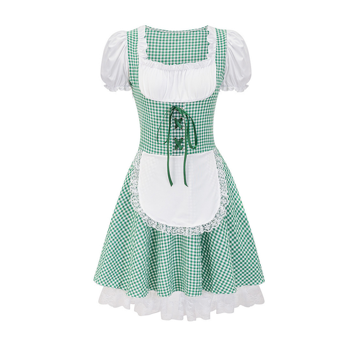 Robe Dirndl sans Épaules à Carreaux pour Femmes - Oktoberfest