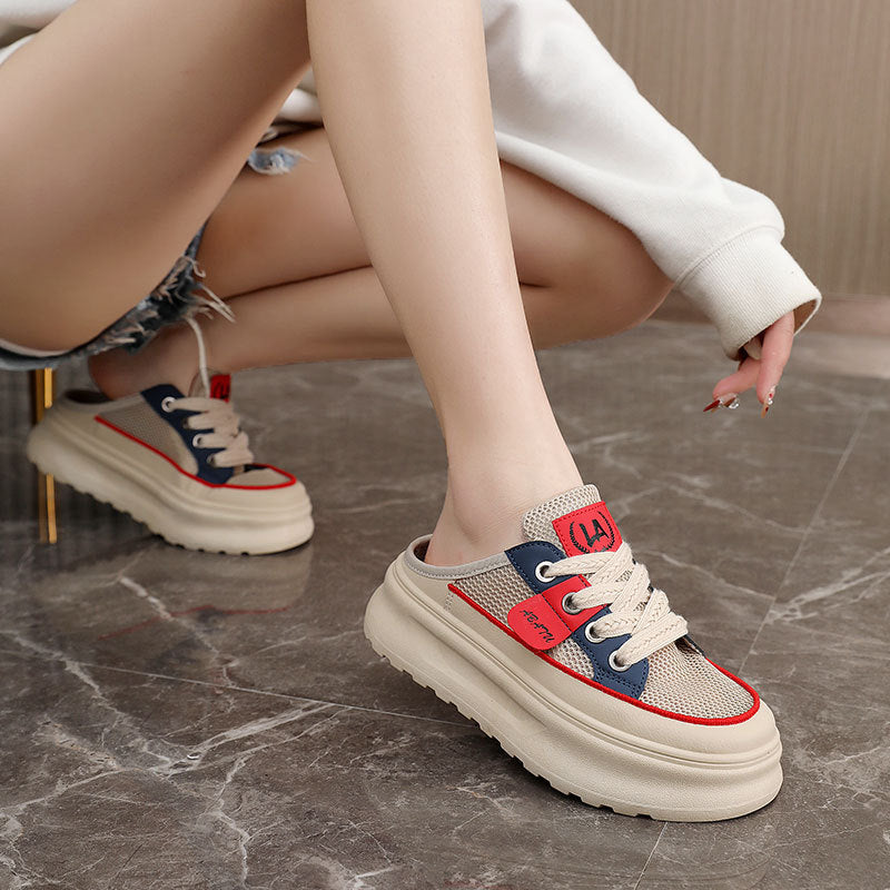 Baskets Slip-On pour Femmes avec Tige en Mesh Respirant et Design Tendance
