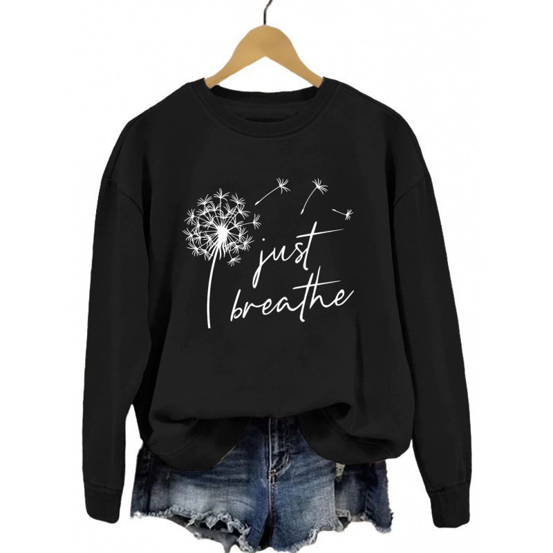 Sweat-shirt pour femmes avec un motif de pissenlit inspirant