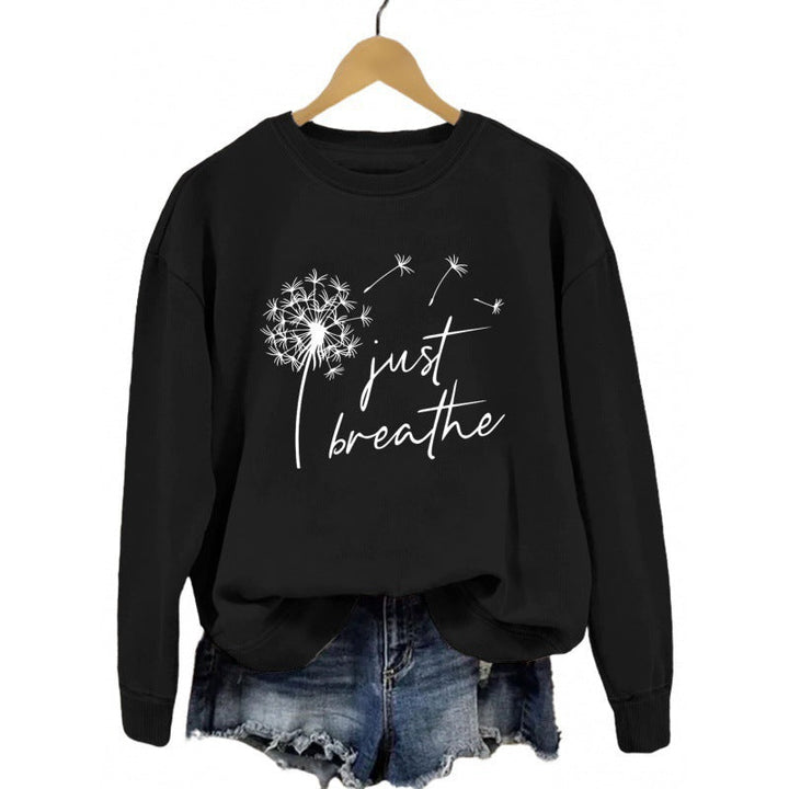 Sweat-shirt pour femmes avec un motif de pissenlit inspirant