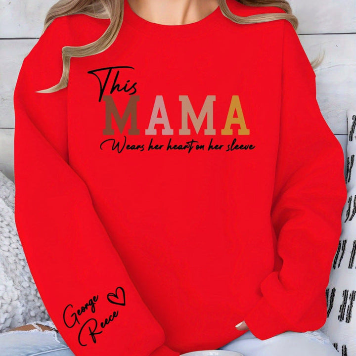 Sweat-shirt pour femmes avec impression inspirante "Mama" et coupe confortable