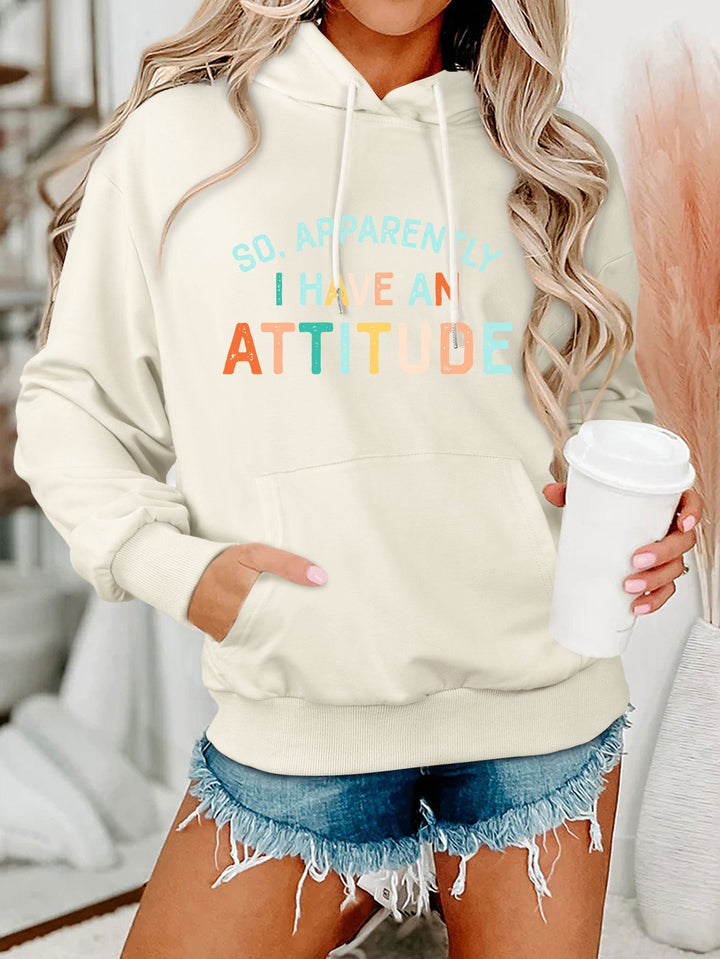 Sweat à capuche pour femmes avec inscription créative et coupe décontractée
