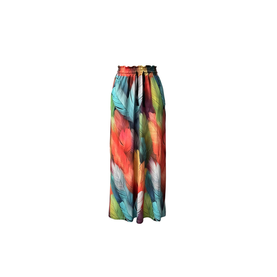 Jupe maxi femme avec motif mandala coloré et poches latérales