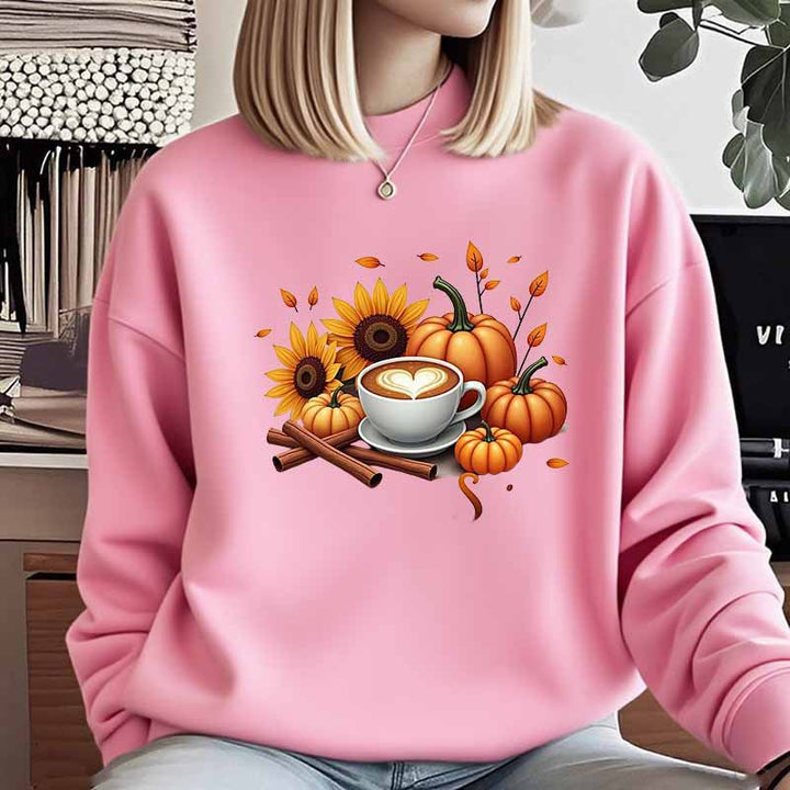 Sweatshirt pour femmes avec motif automnal et impression spéciale