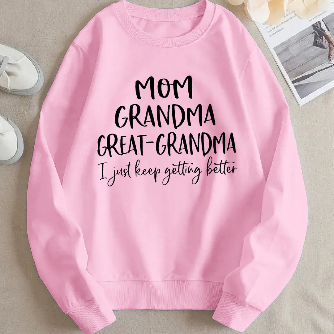Sweatshirt pour femmes avec impression familiale créative et coupe confortable