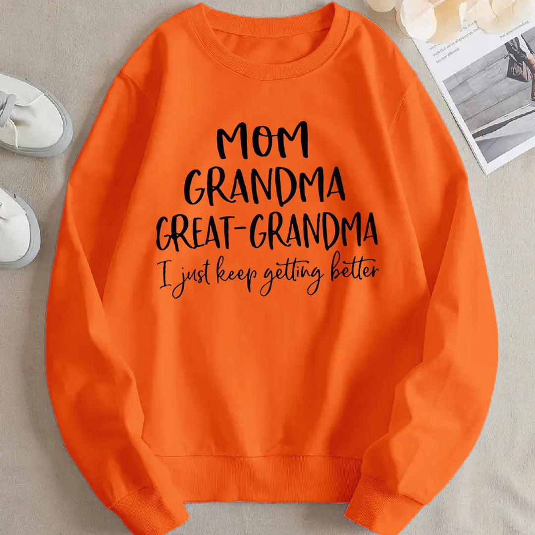 Sweatshirt pour femmes avec impression familiale créative et coupe confortable