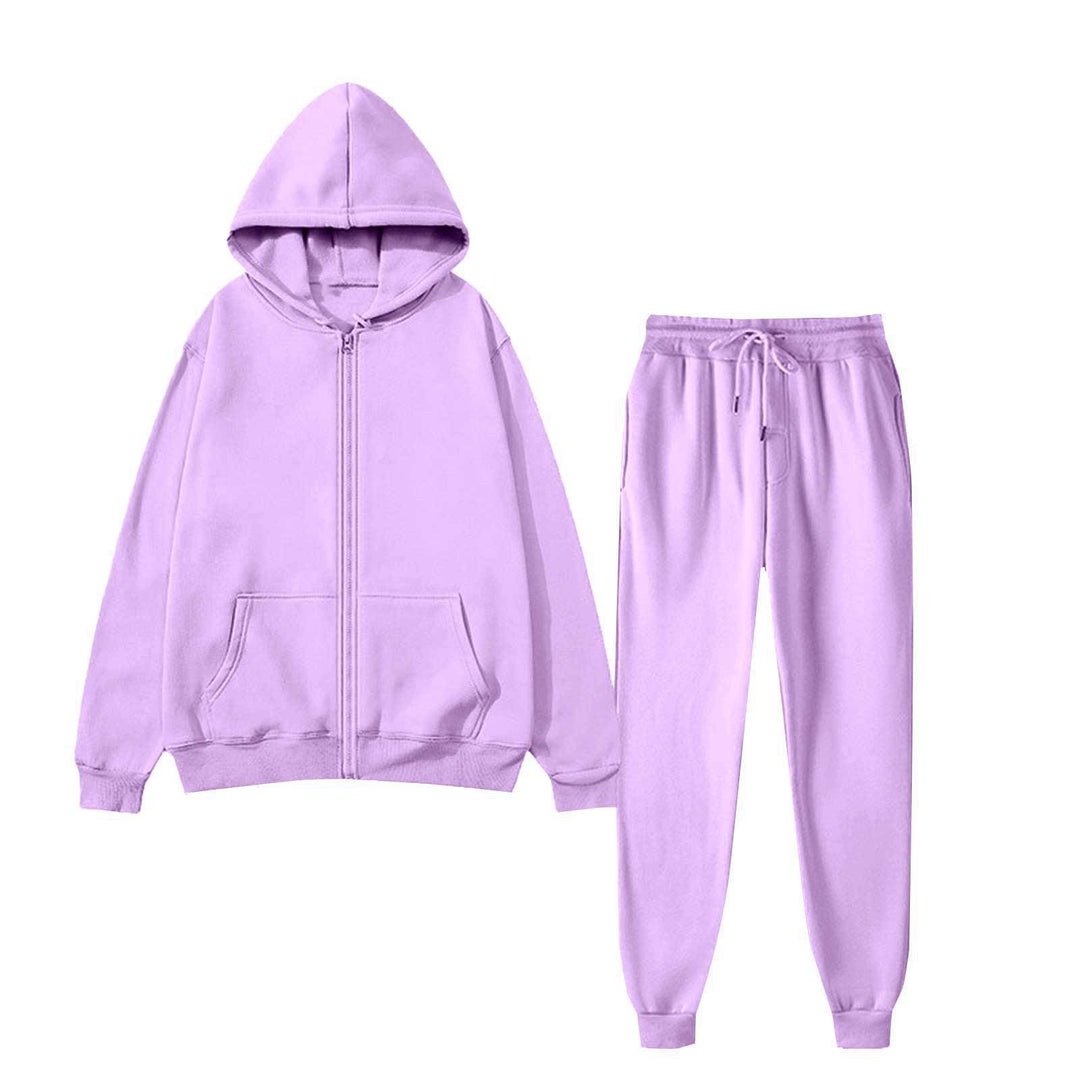 Ensemble à capuche pour femmes avec coupe confortable et fermeture éclair