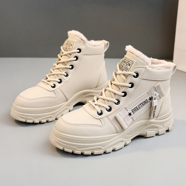 Bottes montantes d'hiver pour femmes avec doublure douce et semelle antidérapante