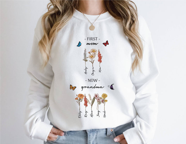 Sweatshirt pour femmes avec impression florale et inscription inspirante