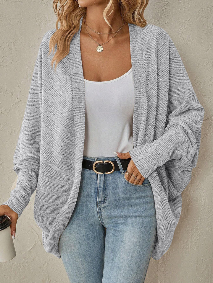 Veste en tricot décontractée pour femmes avec manches raglan et coupe ample