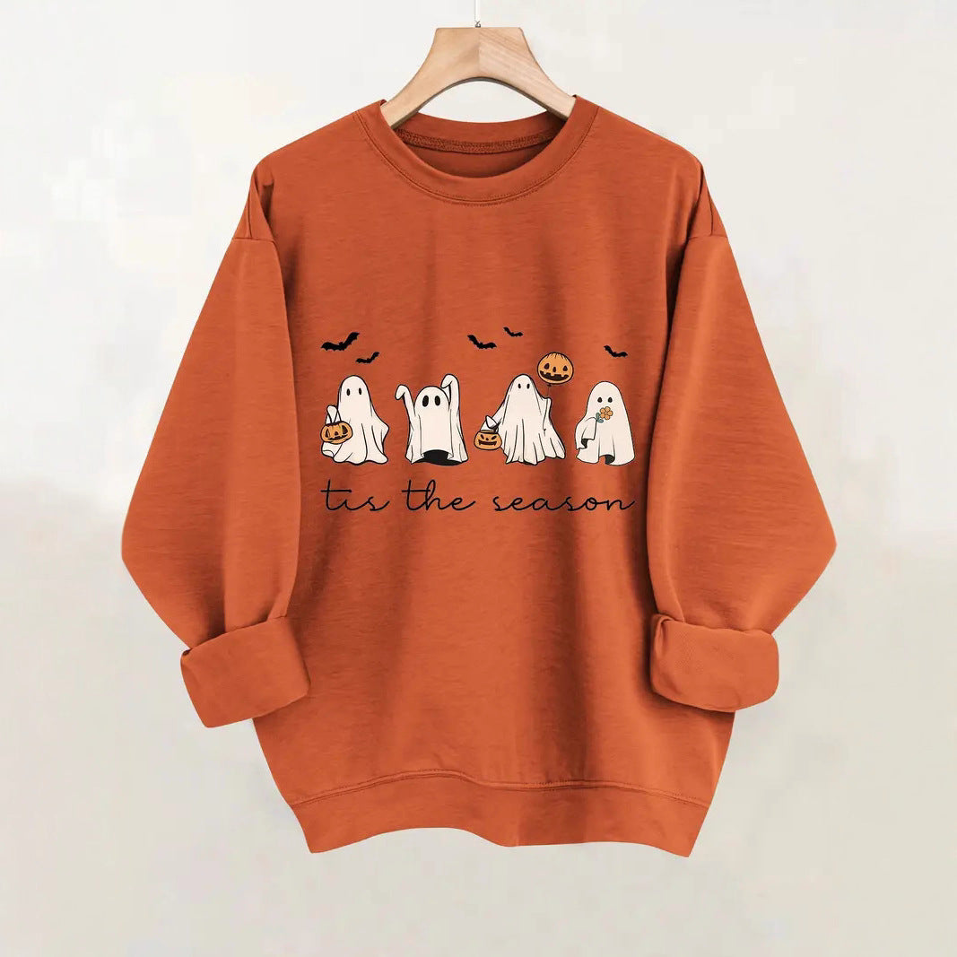 Sweatshirt pour femmes avec motif d'Halloween joyeux et coupe décontractée