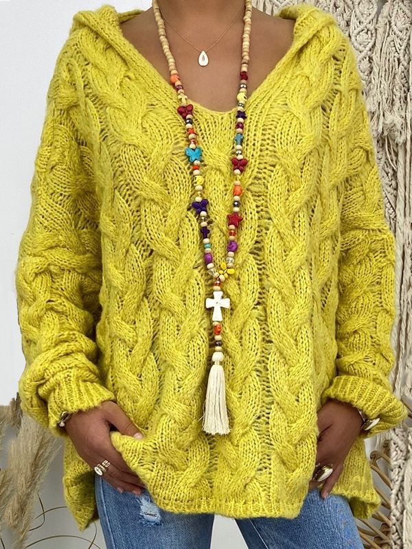 Pull à capuche en câble pour dames | Élégant, confortable, polyvalent