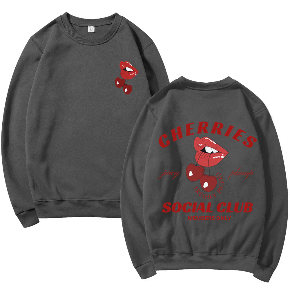 Sweatshirt pour femmes avec un design créatif de fruits et de bouche
