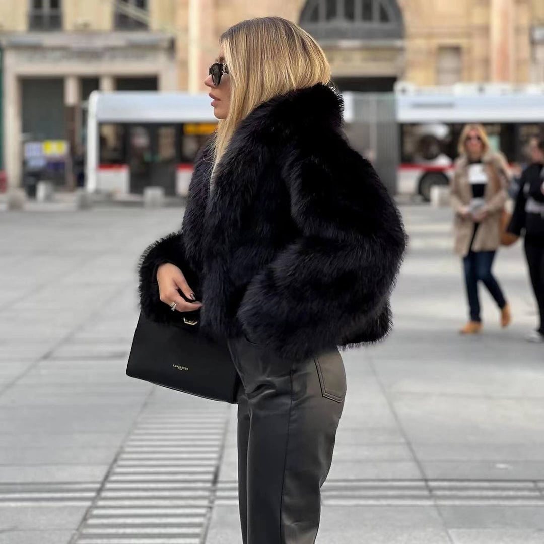 Manteau en fausse fourrure luxueux pour femmes - Élégant, Oversize, Raffiné